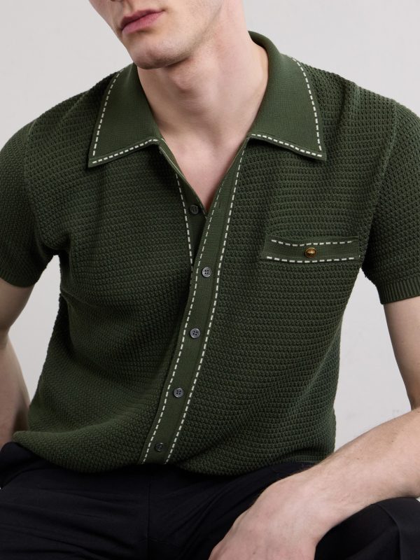 Knitted Cotton Polo Shirt - CU