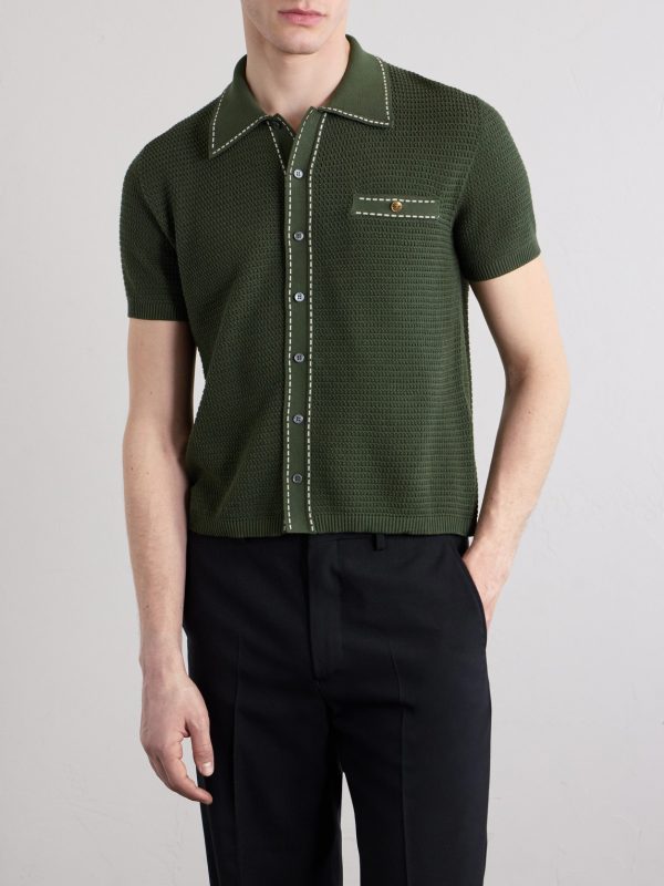 Knitted Cotton Polo Shirt - FR