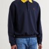 Logo-Embroidered Cotton-Jersey Polo Sweatshirt - FR
