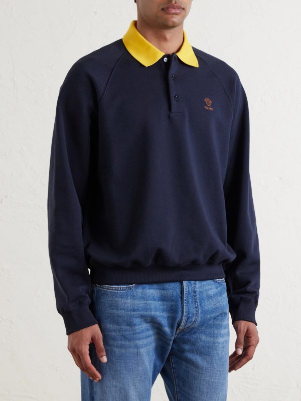 Logo-Embroidered Cotton-Jersey Polo Sweatshirt - FR