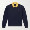 Logo-Embroidered Cotton-Jersey Polo Sweatshirt