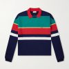 Logo-Embroidered Striped Cotton-Jersey Sweatshirt