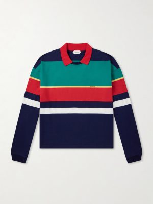 Logo-Embroidered Striped Cotton-Jersey Sweatshirt Logo-Embroidered Striped Cotton-Jersey Sweatshirt