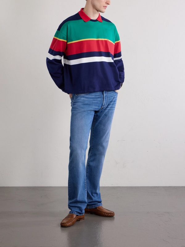 Logo-Embroidered Striped Cotton-Jersey Sweatshirt - OU
