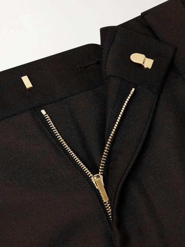 Straight-Leg Wool and Mohair-Blend Trousers - E1 Straight-Leg Wool and Mohair-Blend Trousers - E1