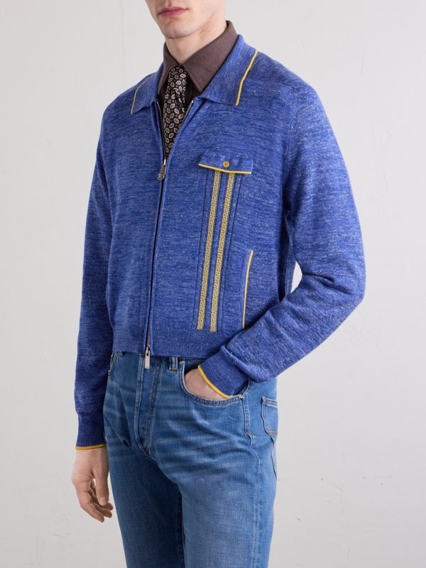 Mouliné Zip-Up Cardigan - FR