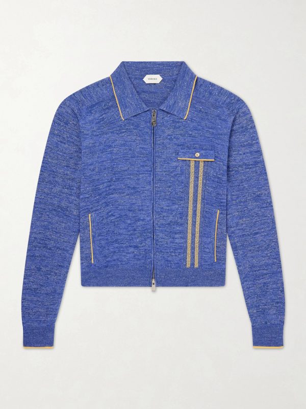 Mouliné Zip-Up Cardigan