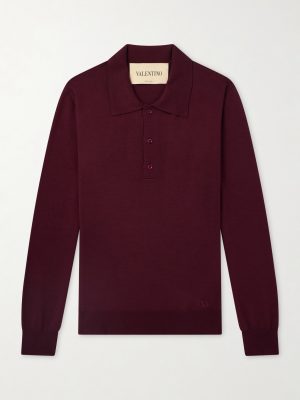 Logo-Embroidered Virgin Wool Polo Shirt