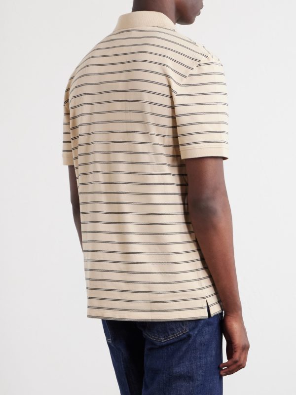 VLogo Striped Cotton-Piqué Polo Shirt - BK VLogo Striped Cotton-Piqué Polo Shirt - BK