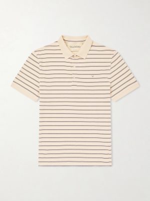 VLogo Striped Cotton-Piqué Polo Shirt VLogo Striped Cotton-Piqué Polo Shirt
