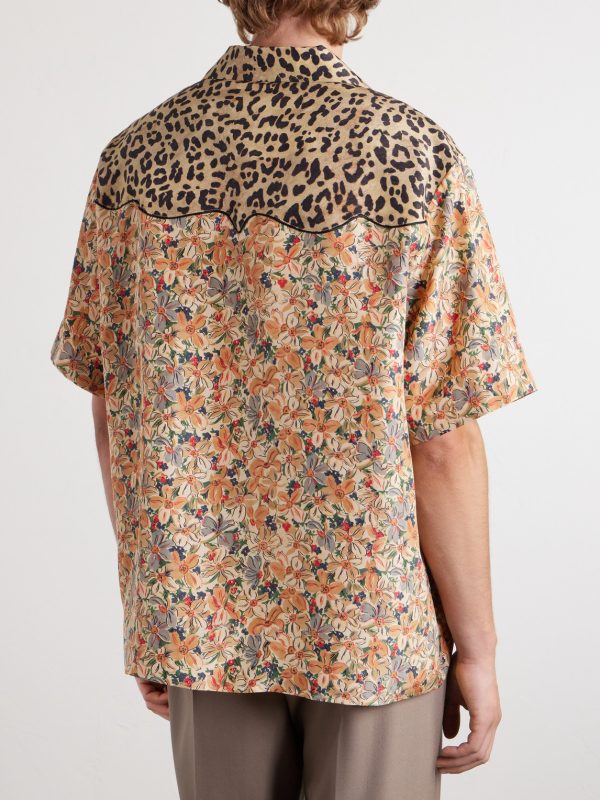 Camp-Collar Printed Silk-Satin Shirt - BK Camp-Collar Printed Silk-Satin Shirt - BK