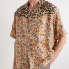 Camp-Collar Printed Silk-Satin Shirt - FR Camp-Collar Printed Silk-Satin Shirt - FR