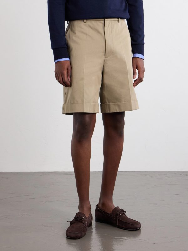 Straight-Leg Cotton-Gabardine Shorts - FR Straight-Leg Cotton-Gabardine Shorts - FR