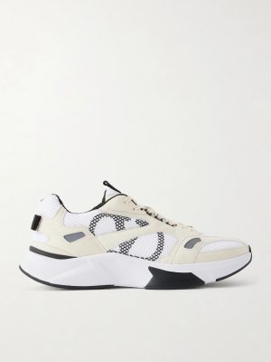 Demivee Suede-Trimmed Mesh Sneakers Demivee Suede-Trimmed Mesh Sneakers