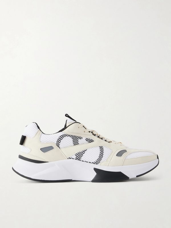 Demivee Suede-Trimmed Mesh Sneakers