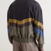 Silk Striped Zip-Up Jacket - BK Silk Striped Zip-Up Jacket - BK