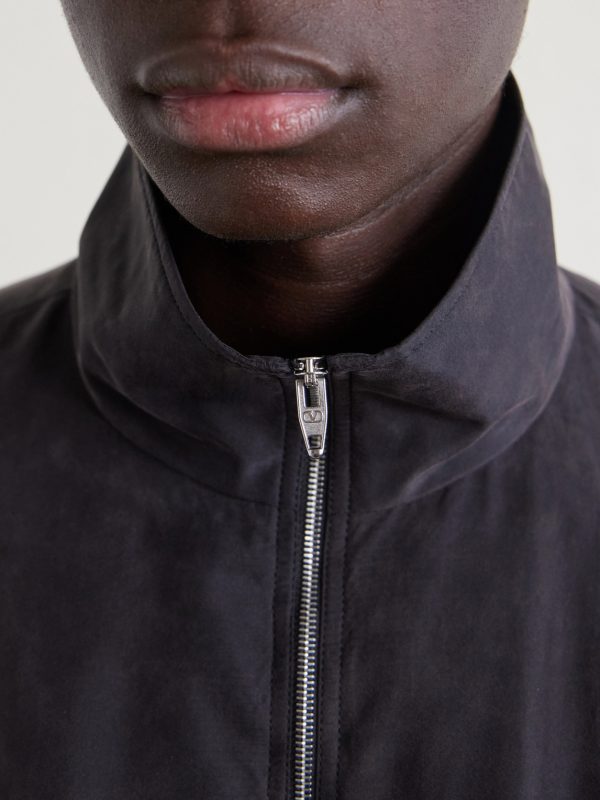 Silk Striped Zip-Up Jacket - E1 Silk Striped Zip-Up Jacket - E1
