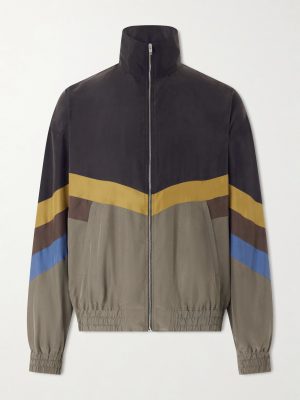 Silk Striped Zip-Up Jacket Silk Striped Zip-Up Jacket