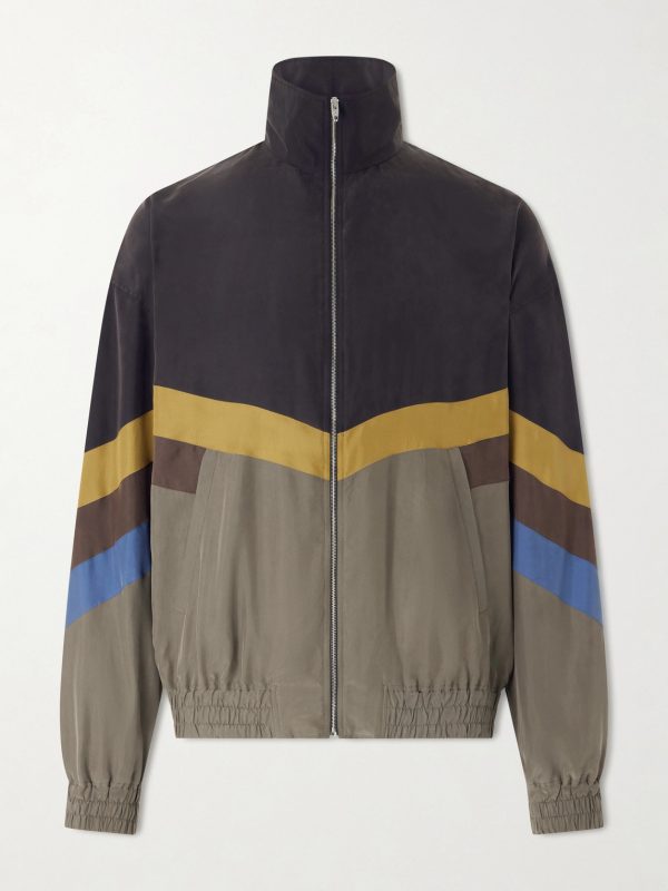 Silk Striped Zip-Up Jacket Silk Striped Zip-Up Jacket