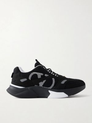 Demivee Suede-Trimmed Mesh Sneakers Demivee Suede-Trimmed Mesh Sneakers