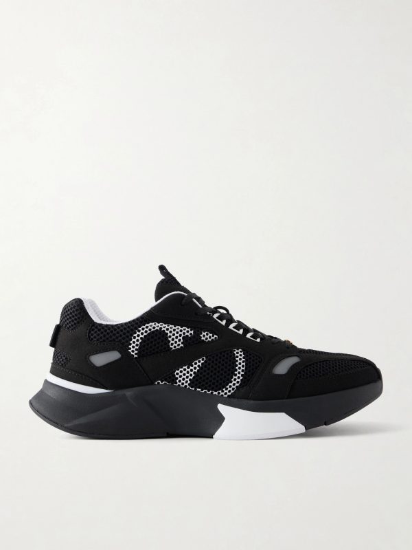 Demivee Suede-Trimmed Mesh Sneakers Demivee Suede-Trimmed Mesh Sneakers