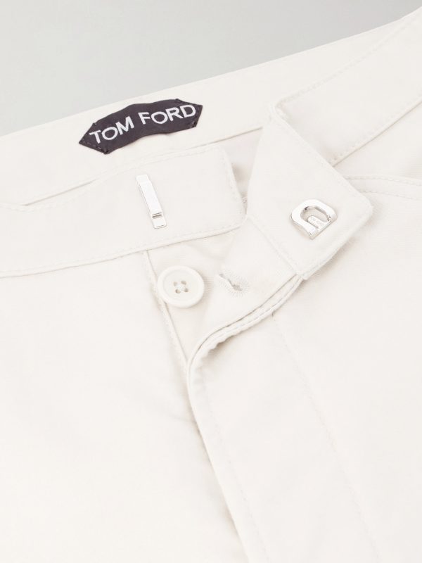 Straight-Leg Cotton-Satin Trousers - E1 Straight-Leg Cotton-Satin Trousers - E1