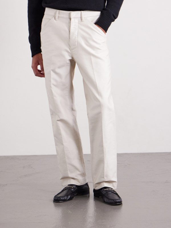 Straight-Leg Cotton-Satin Trousers - FR Straight-Leg Cotton-Satin Trousers - FR