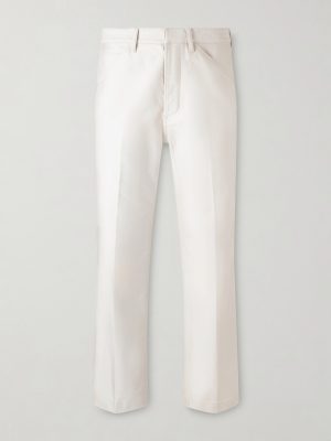 Straight-Leg Cotton-Satin Trousers Straight-Leg Cotton-Satin Trousers