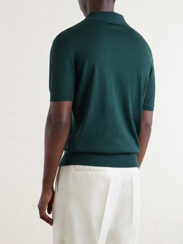 Cashmere and Silk-Blend Polo Shirt - BK Cashmere and Silk-Blend Polo Shirt - BK