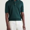 Cashmere and Silk-Blend Polo Shirt - FR Cashmere and Silk-Blend Polo Shirt - FR