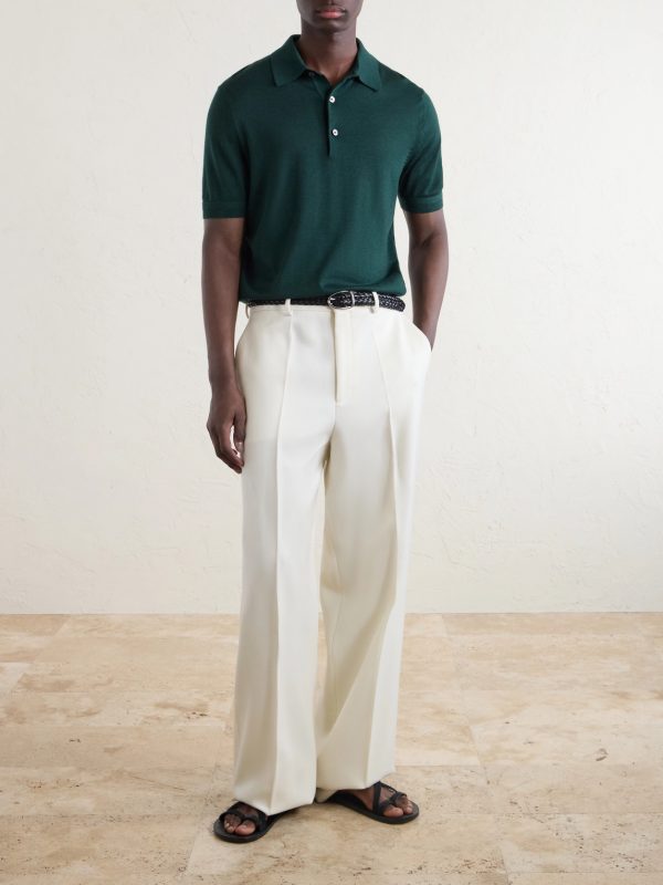 Cashmere and Silk-Blend Polo Shirt - OU Cashmere and Silk-Blend Polo Shirt - OU