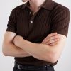 Ribbed Cotton and Silk-Blend Polo Shirt - CU