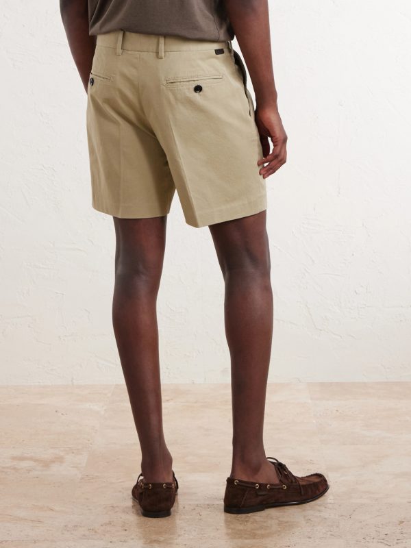Straight-Leg Cotton-Blend Twill Shorts - BK