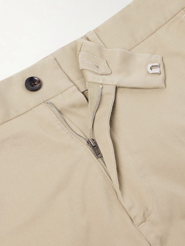 Straight-Leg Cotton-Blend Twill Shorts - E1