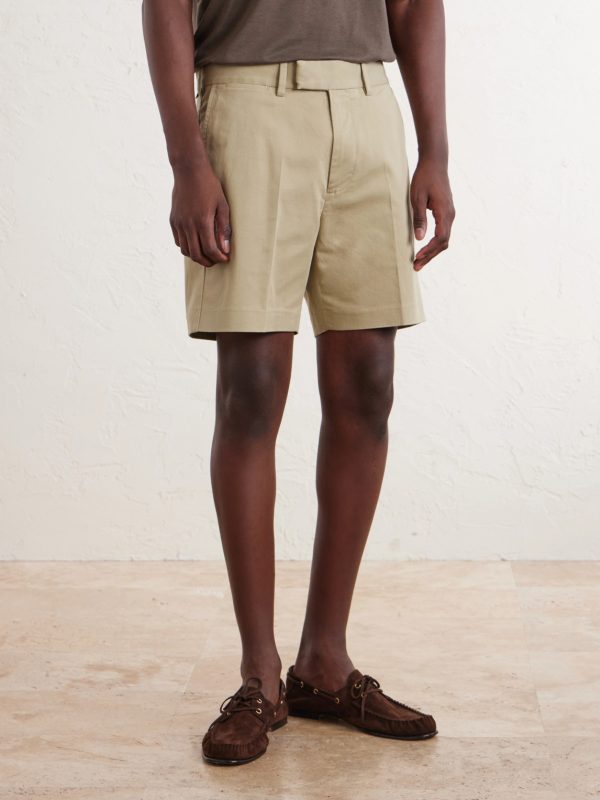 Straight-Leg Cotton-Blend Twill Shorts - FR