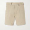 Straight-Leg Cotton-Blend Twill Shorts