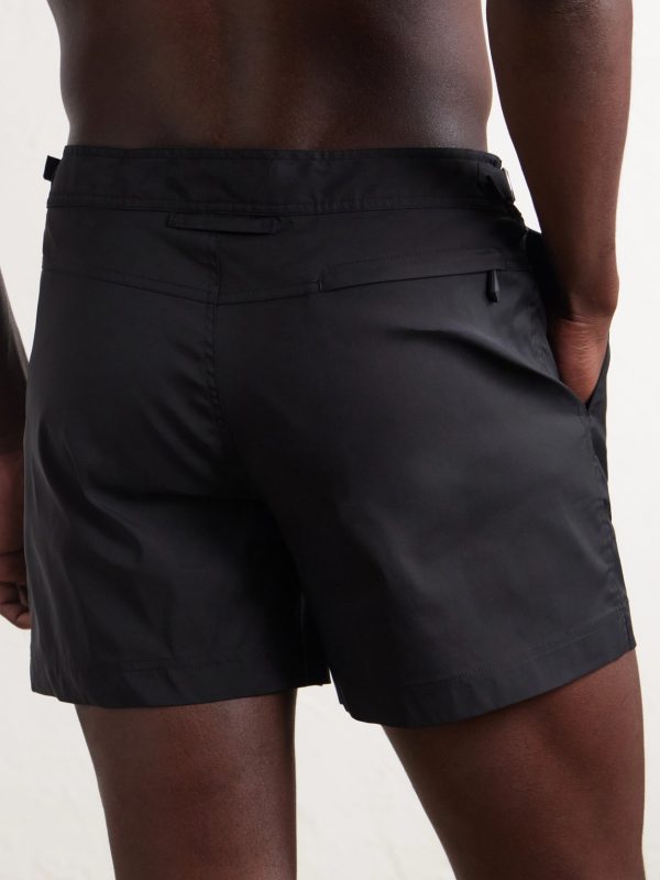 Straight-Leg Mid-Length Swim Shorts - BK Straight-Leg Mid-Length Swim Shorts - BK