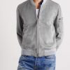 Slim-Fit Suede Bomber Jacket - FR Slim-Fit Suede Bomber Jacket - FR