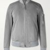 Slim-Fit Suede Bomber Jacket Slim-Fit Suede Bomber Jacket
