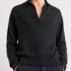Cashmere and Silk-Blend Polo Sweater - FR Cashmere and Silk-Blend Polo Sweater - FR