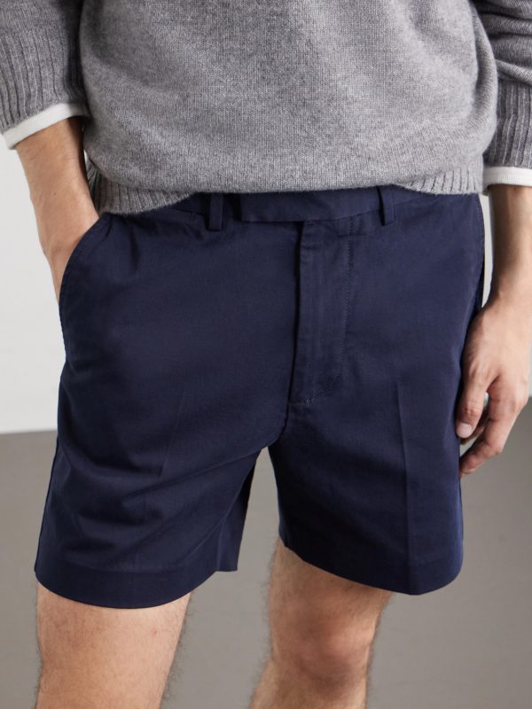 Straight-Leg Cotton-Blend Twill Shorts - CU Straight-Leg Cotton-Blend Twill Shorts - CU