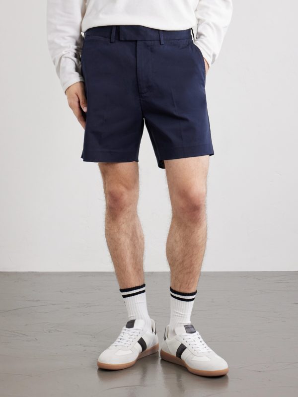 Straight-Leg Cotton-Blend Twill Shorts - FR Straight-Leg Cotton-Blend Twill Shorts - FR