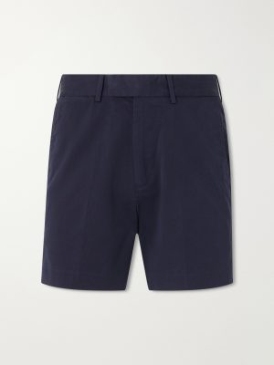 Straight-Leg Cotton-Blend Twill Shorts
