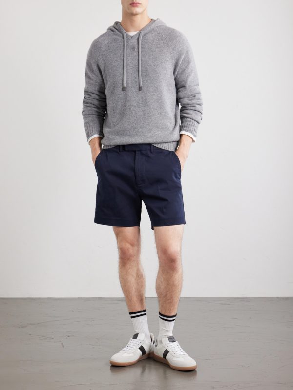 Straight-Leg Cotton-Blend Twill Shorts - OU Straight-Leg Cotton-Blend Twill Shorts - OU