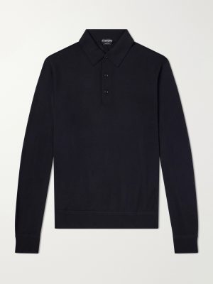 Cashmere and Silk Blend Polo Shirt Cashmere and Silk Blend Polo Shirt