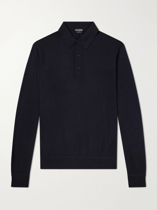 Cashmere and Silk Blend Polo Shirt