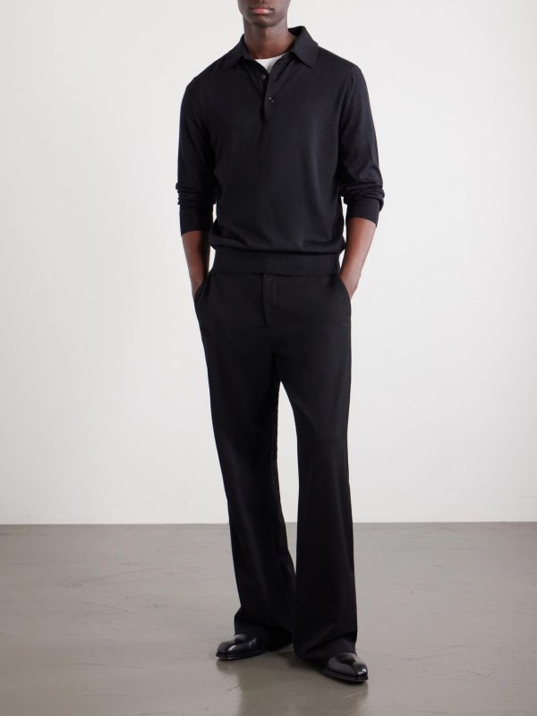 Cashmere and Silk Blend Polo Shirt - OU
