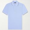 Contrast-Tipped Lyocell-Piqué Polo Shirt