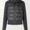 Slim-Fit Leather-Trimmed Quilted Shell and Wool Down Jacket Slim-Fit Leather-Trimmed Quilted Shell and Wool Down Jacket
