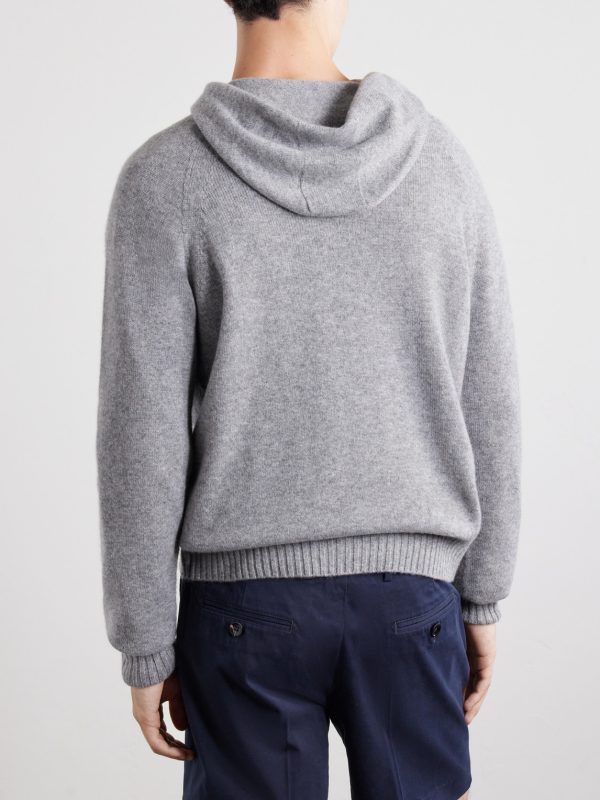 Logo-Embroidered Cashmere Hoodie - BK Logo-Embroidered Cashmere Hoodie - BK